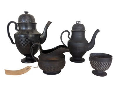 Lot 143 - WEDGWOOD - COLLECTION OF 19TH CENTURY BLACK BASALT STONEWARE