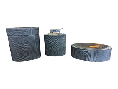 Lot 145 - ROSENTHAL - THREE 1960S PORCELAIN NOIRE BY WERNER SCHREIB PIECES