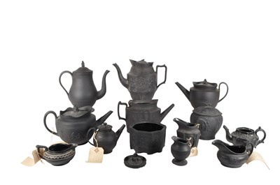 Lot 146 - COLLECTION OF LATE 18TH / 19TH CENTURY BLACK BASALT EARTHENWARE