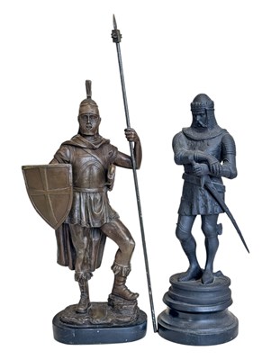 Lot 333 - TWO 19TH CENTURY BRONZE SPELTER FIGURINES / STATUES