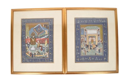 Lot 343 - TWO 20TH CENTURY INDIAN MUGHAL EMPIRE STYLE PAINTINGS