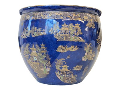 Lot 172 - CARLTONWARE - EARLY 20TH CENTURY CIRCA 1920S BLUE & GILT JARDINERE PLANTER