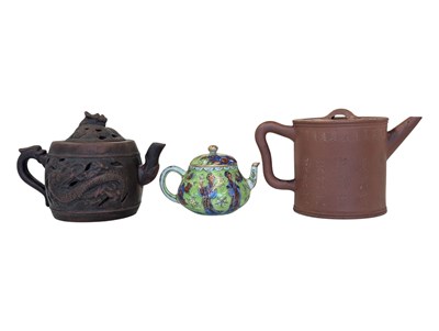 Lot 174 - COLLECTION OF THREE 19TH CENTURY CHINESE TEAPOTS