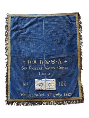 Lot 349 - TORAH MANTEL - SIR ROBERT WALEY COHEN LODGE, 1927