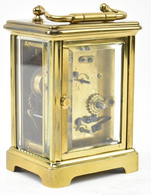 Lot 57 - J. GARNIER, PARIS - 19TH CENTURY BRASS & GLAZED CARRIAGE CLOCK
