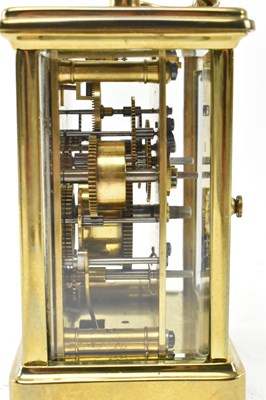 Lot 57 - J. GARNIER, PARIS - 19TH CENTURY BRASS & GLAZED CARRIAGE CLOCK