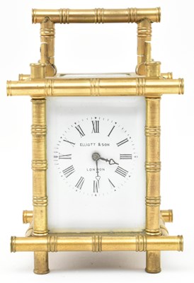 Lot 114 - VICTORIAN AESTHETIC MOVEMENT BRASS BAMBOO CARRIAGE CLOCK