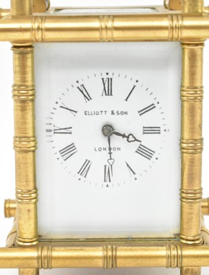 Lot 114 - VICTORIAN AESTHETIC MOVEMENT BRASS BAMBOO CARRIAGE CLOCK