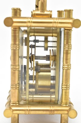 Lot 114 - VICTORIAN AESTHETIC MOVEMENT BRASS BAMBOO CARRIAGE CLOCK