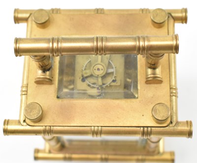 Lot 114 - VICTORIAN AESTHETIC MOVEMENT BRASS BAMBOO CARRIAGE CLOCK