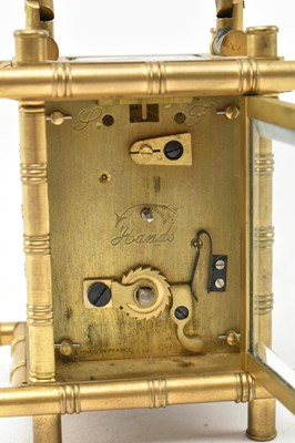 Lot 114 - VICTORIAN AESTHETIC MOVEMENT BRASS BAMBOO CARRIAGE CLOCK