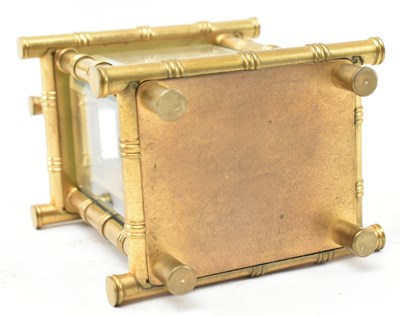 Lot 114 - VICTORIAN AESTHETIC MOVEMENT BRASS BAMBOO CARRIAGE CLOCK