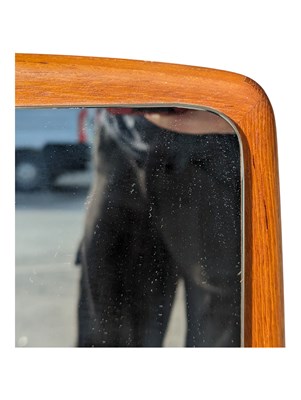 Lot 578 - BRITISH MODERN DESIGN - MID CENTURY TEAK ATOMIC WALL MIRROR
