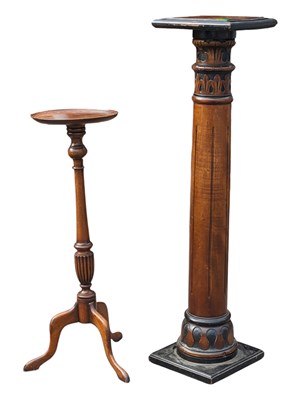 Lot 741 - PRIVATE COLLECTION OF DERREN BROWN - TWO VICTORIAN REVIVAL CARVED WOOD TORCHERES