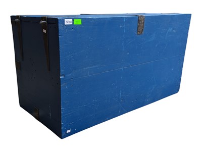 Lot 658 - 20TH CENTURY IRON BOUND COFFEE TABLE / CUPBOARD CHEST