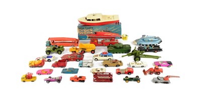 Lot 286 - DIECAST - COLLECTION OF VINTAGE DIECAST MODELS & CLOCKWORK BOAT