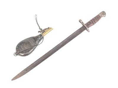 Lot 214 - WWI AMERICAN REMINGTON BAYONET & MUSKET POWDER FLASK