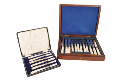 Lot 366 - TWO LATE 19TH / EARLY 20TH CENTURY SILVER PLATED CUTLERY SETS