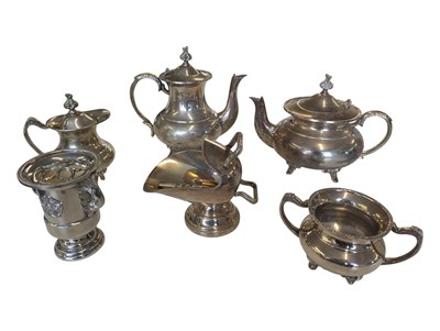 Lot 377 - EARLY 20TH CENTURY EDWARDIAN SILVER PLATED TEA AND COFFEE SET