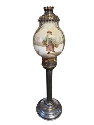 Lot 378 - LATE 19C / EARLY 20C FRENCH SPRING LOADED SILVER PLATED CANDLE STICK