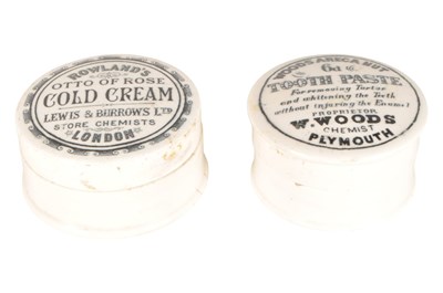 Lot 461 - TWO VICTORIAN CERAMIC CHEMIST POTS