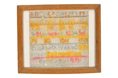 Lot 384 - 1891 VICTORIAN NEEDLEPOINT SAMPLER