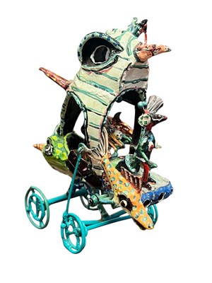 Lot 17 - BILL REID (AMERICAN, 20TH CENTURY) IF AN ASTRONAUT FALLS FROM THE SKY... - STEEL SCULPTURE