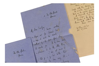 Lot 140 - POETRY - WALTER DE LA MARE (D.1956) - HANDWRITTEN POEM + LETTERS