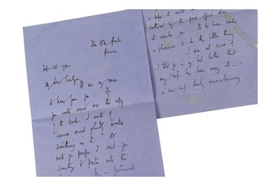 Lot 140 - POETRY - WALTER DE LA MARE (D.1956) - HANDWRITTEN POEM + LETTERS