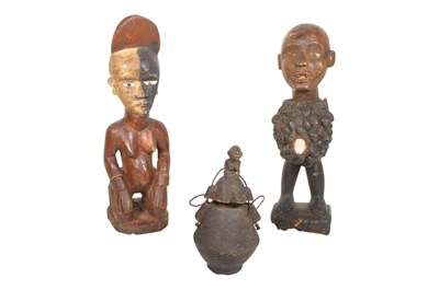 Lot 398 - PAIR OF 20TH CENTURY KONGO NKISI NKONDI FIGURES