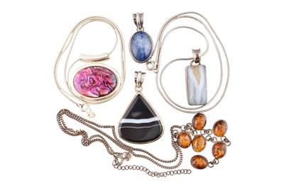 Lot 54 - ASSORTED SILVER PENDANTS & PENDANT NECKLACES