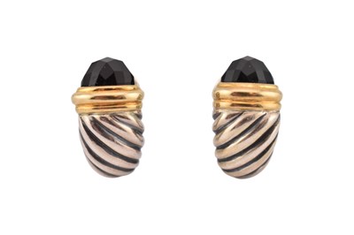 Lot 281 - PAIR DAVID YURMAN SILVER & 18CT GOLD SHRIMP EARRINGS