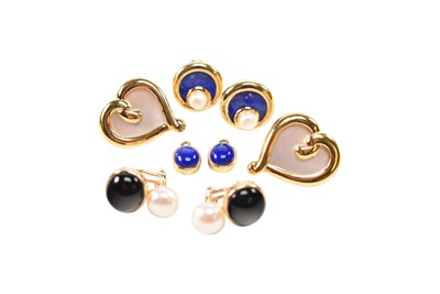 Lot 279 - THREE PAIRS OF DESIGNER EARRINGS INCLUDING KAI YIN LO