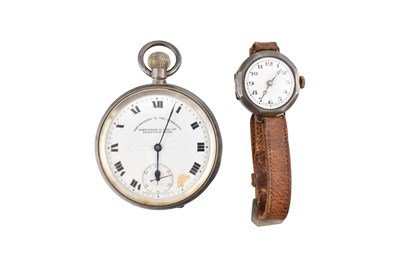 Lot 99 - HALLMARKED SILVER CASED SWISS MADE OPEN FACE POCKET WATCH
