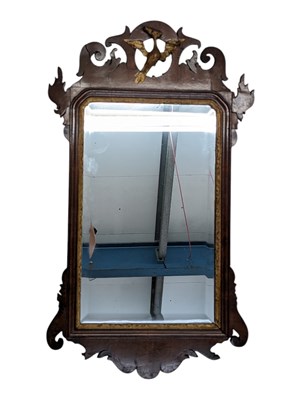 Lot 716 - 19TH CENTURY VICTORIAN GILT WOOD & MAHOGANY PIER WALL MIRROR