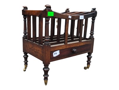 Lot 1040A - A 19TH CENTURY VICTORIAN OAK CANTERBURY MAGAZINE STAND / RACK