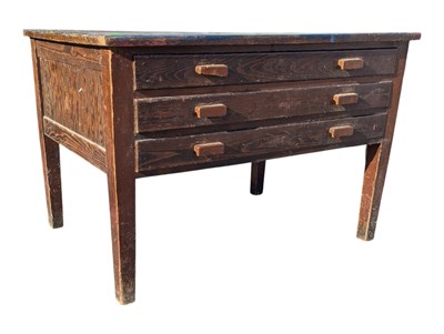Lot 707 - AIR MINISTRY STYLE MID CENTURY OAK ARCHITECTS PLAN CHEST OF DRAWERS