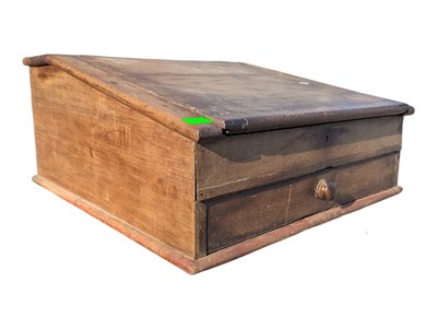 Lot 711 - 19TH CENTURY VICTORIAN LARGE TABLE TOP CLERKS WRITING SLOPE