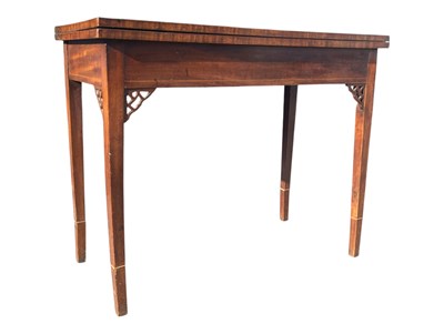 Lot 710 - 19TH CENTURY MAHOGANY FOLD OVER CARD / GAMES TABLE