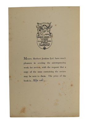 Lot 5 - WODEHOUSE, P. G. 1946 MONEY IN THE BANK: SIGNED, FIRST EDITION, REVIEW COPY