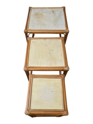 Lot 605 - ITALIAN MODERN DESIGN - TWO LATE 20TH CENTURY BAMBOO OCCASIONAL TABLES