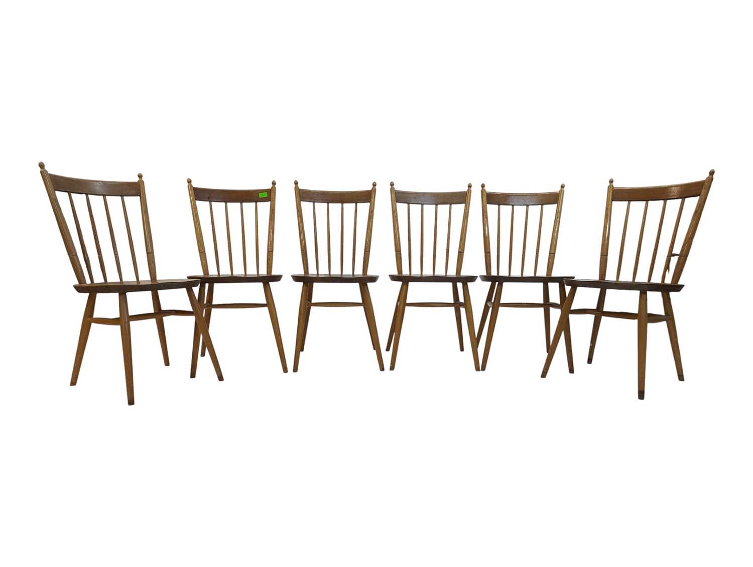 Lot 609 - ERCOL MANNER - SET OF SIX MID CENTURY BEECH & ELM DINING CHAIRS