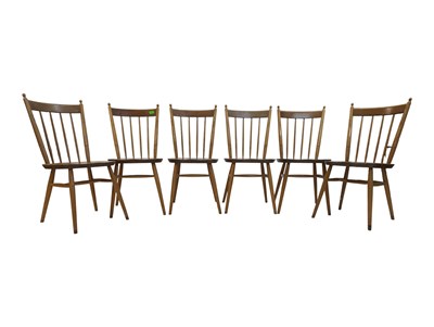 Lot 609 - ERCOL MANNER - SET OF SIX MID CENTURY BEECH & ELM DINING CHAIRS