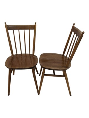 Lot 609 - ERCOL MANNER - SET OF SIX MID CENTURY BEECH & ELM DINING CHAIRS