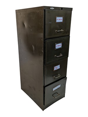 Lot 621 - RONEO - VINTAGE INDUSTRIAL METAL FILING CABINET