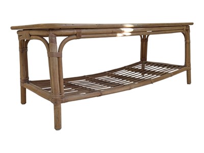 Lot 626 - MID 20TH CENTURY BAMBOO & FORMICA COFFEE TABLE