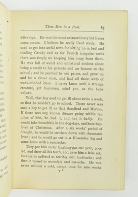 Lot 123 - JEROME, JEROME K. THREE MEN IN A BOAT & THE DIARY OF A PILGRIMAGE FIRST EDS