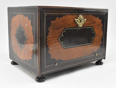 Lot 53 - INDO-PORTUGUESE ROSEWOOD WALNUT EBONY & IVORY CABINET
