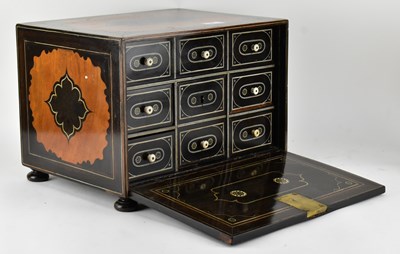 Lot 53 - INDO-PORTUGUESE ROSEWOOD WALNUT EBONY & IVORY CABINET