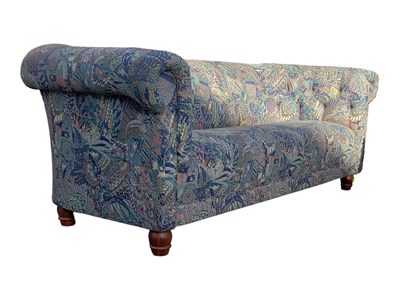 Lot 670 - 20TH CENTURY LIBERTY FABRIC UPHOLSTERED CHESTERFIELD SOFA SETTEE
